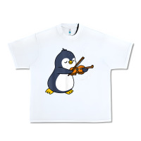 White penguin playing violin animal Urban Heavy Tee - linhVisuals