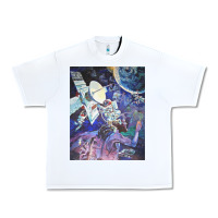 White spaceship earth mural Urban Heavy Tee - linhVisuals
