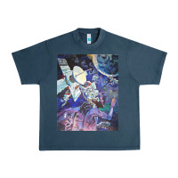 Midnight Navy spaceship earth mural Urban Heavy Tee - linhVisuals