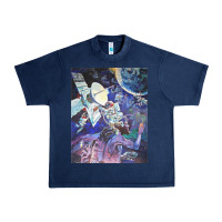 Navy spaceship earth mural Urban Heavy Tee - linhVisuals