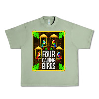 Oil Green four calling birds Urban Heavy Tee - linhVisuals