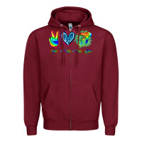 Burgundy Peace Love Hairstylist Zipper Hoodie - Jasminsmagicworld