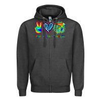 Charcoal Heather Peace Love Hairstylist Zipper Hoodie - Jasminsmagicworld