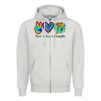Dove Grey Peace Love Hairstylist Zipper Hoodie - Jasminsmagicworld