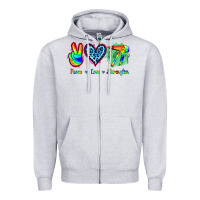 Heather Grey Peace Love Hairstylist Zipper Hoodie - Jasminsmagicworld