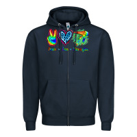 Navy Peace Love Hairstylist Zipper Hoodie - Jasminsmagicworld