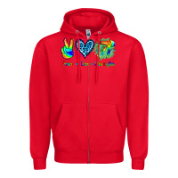 Red Peace Love Hairstylist Zipper Hoodie - Jasminsmagicworld