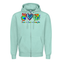 Seafoam Peace Love Hairstylist Zipper Hoodie - Jasminsmagicworld
