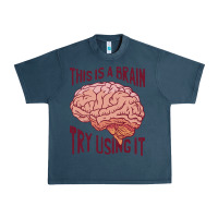Midnight Navy Brain Urban Heavy Tee - linhVisuals