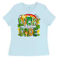 Baby Blue Lucky Little Dude Ladies Tee - CowhideDigitalArt