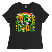 Black Lucky Little Dude Ladies Tee - CowhideDigitalArt