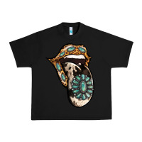 Black Turquoise Gemstone Leopard Cowhide Tongue Urban Heavy Tee - Jasminsmagicworld