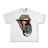 Lunar Rock Turquoise Gemstone Leopard Cowhide Tongue Urban Heavy Tee - Jasminsmagicworld