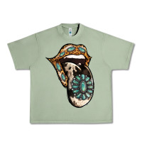 Oil Green Turquoise Gemstone Leopard Cowhide Tongue Urban Heavy Tee - Jasminsmagicworld