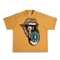 Peanut Butter Turquoise Gemstone Leopard Cowhide Tongue Urban Heavy Tee - Jasminsmagicworld