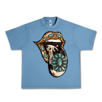 Pebble Blue Turquoise Gemstone Leopard Cowhide Tongue Urban Heavy Tee - Jasminsmagicworld