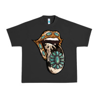 Pigment Black Turquoise Gemstone Leopard Cowhide Tongue Urban Heavy Tee - Jasminsmagicworld