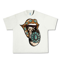 Pistachio Turquoise Gemstone Leopard Cowhide Tongue Urban Heavy Tee - Jasminsmagicworld