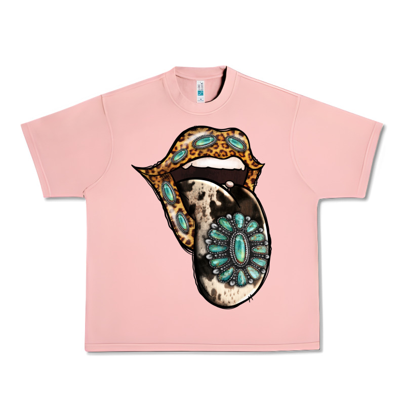 Turquoise Gemstone Leopard Cowhide Tongue Urban Heavy Tee by Jasminsmagicworld | Teevron