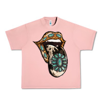 Salmon Turquoise Gemstone Leopard Cowhide Tongue Urban Heavy Tee - Jasminsmagicworld