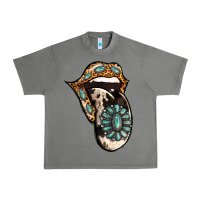 Tornado Turquoise Gemstone Leopard Cowhide Tongue Urban Heavy Tee - Jasminsmagicworld