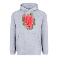 Heather Grey watermelon glitter watercolor brushstrokes patch Heavyweight Hoodie - RanaPortraitStore