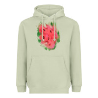 Matcha watermelon glitter watercolor brushstrokes patch Heavyweight Hoodie - RanaPortraitStore