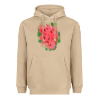 Mushroom watermelon glitter watercolor brushstrokes patch Heavyweight Hoodie - RanaPortraitStore