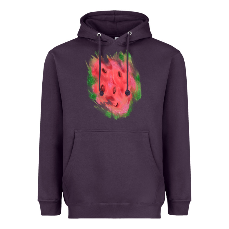 Watermelon Glitter Watercolor Brushstrokes Patch Heavyweight Hoodie by RanaPortraitStore | Teevron