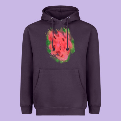 Watermelon Glitter Watercolor Brushstrokes Patch Heavyweight Hoodie Designed By Ranaportraitstore