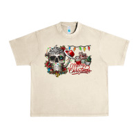 Sandshell Merry Christmas  skull Urban Heavy Tee - CowhideDigitalArt