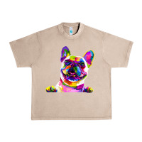French Oak frenchie french bulldog pop art portrait bouledogue t shirt Urban Heavy Tee - linhVisuals