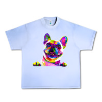 Grape Ice frenchie french bulldog pop art portrait bouledogue t shirt Urban Heavy Tee - linhVisuals