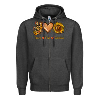 Charcoal Heather Peace Love Sunshine Zipper Hoodie - Jasminsmagicworld