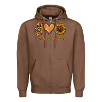 Chestnut Peace Love Sunshine Zipper Hoodie - Jasminsmagicworld