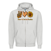 Dove Grey Peace Love Sunshine Zipper Hoodie - Jasminsmagicworld