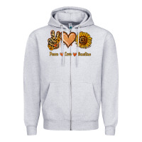Heather Grey Peace Love Sunshine Zipper Hoodie - Jasminsmagicworld
