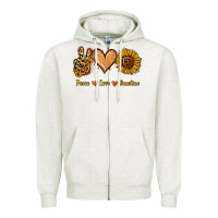 Oatmeal Heather Peace Love Sunshine Zipper Hoodie - Jasminsmagicworld