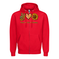 Red Peace Love Sunshine Zipper Hoodie - Jasminsmagicworld