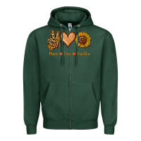 Sports Green Peace Love Sunshine Zipper Hoodie - Jasminsmagicworld
