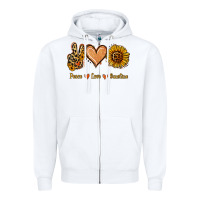 White Peace Love Sunshine Zipper Hoodie - Jasminsmagicworld
