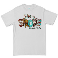 Dove Grey She Is Strong Proverbs 31 25 Premium Tee - FaDigitalArtStudio