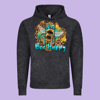 Bee Happy Vintage Hoodie Designed By Artiststas