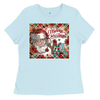 Baby Blue merry christmas y'all Ladies Tee - CowhideDigitalArt