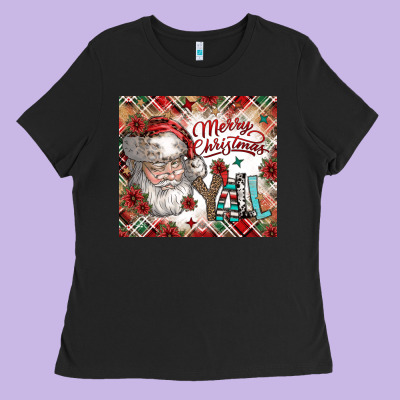 Merry Christmas Y'all Ladies Tee Designed By Cowhidedigitalart