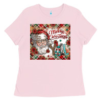 Bubblegum Pink merry christmas y'all Ladies Tee - CowhideDigitalArt