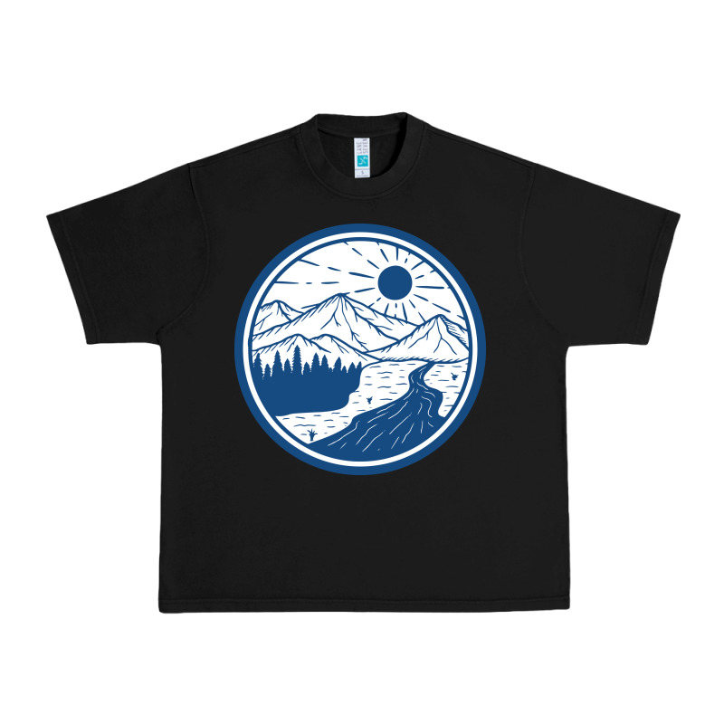 River Mountain Badge Urban Heavy Tee by linhVisuals | Teevron