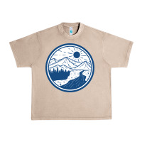 French Oak River Mountain Badge Urban Heavy Tee - linhVisuals