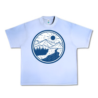 Grape Ice River Mountain Badge Urban Heavy Tee - linhVisuals