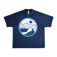 Navy River Mountain Badge Urban Heavy Tee - linhVisuals